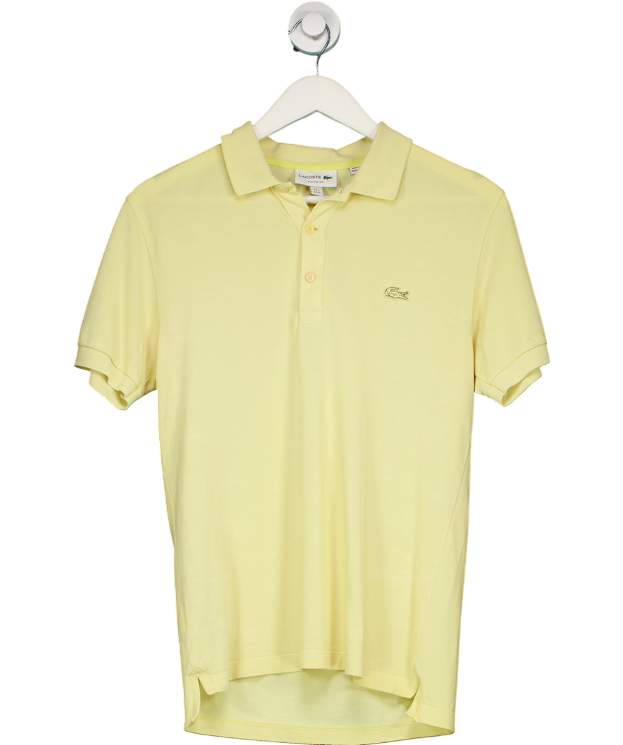 Lacoste Yellow Classic Fit L.12.12 Original Piqué Polo Shirt UK XS