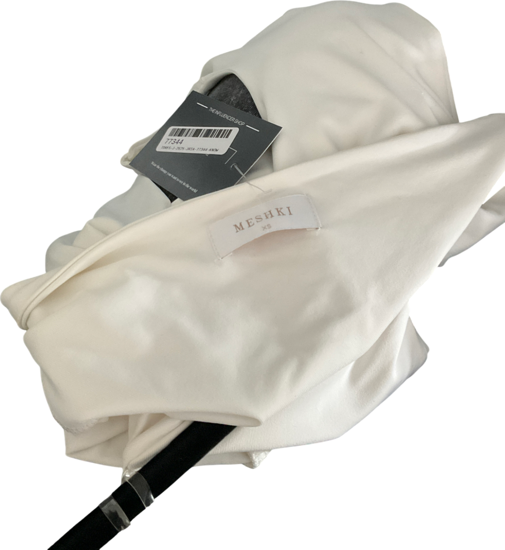 Meshki Cream One Shoulder Maxi Dress UK XS