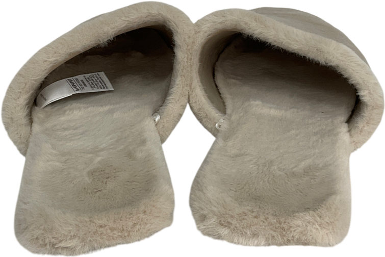 M&S Cream Faux Fur Mule Slippers UK 8 EU 41