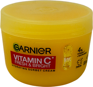Garnier Vitamin C Fresh & Bright Hydrating Sorbet Cream 4 Percent Vitamin C Plus Niacinamide 85ml