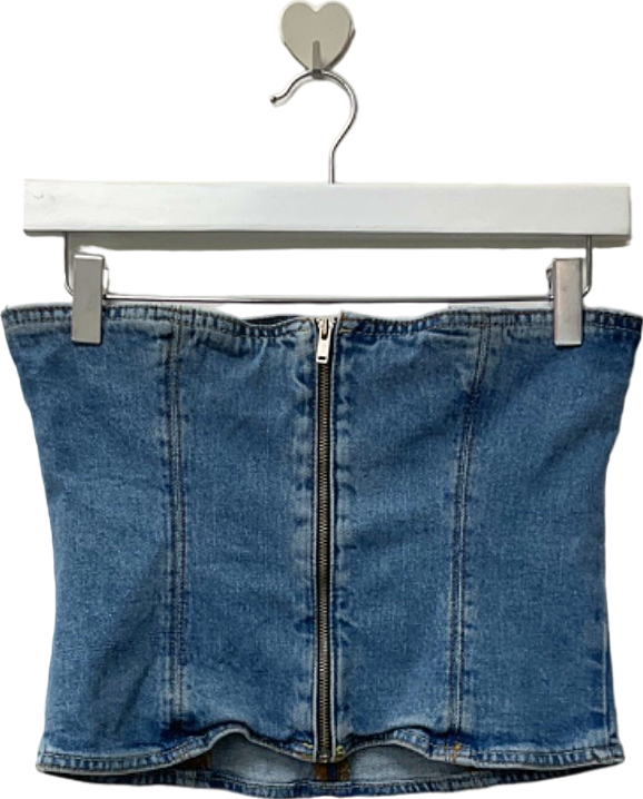 Zara Blue Denim Corset Top XS