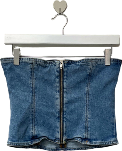 Zara Blue Denim Corset Top XS