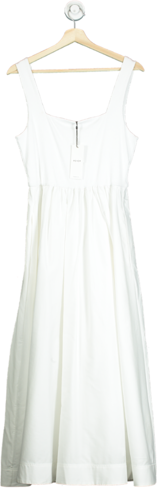 ME+EM Fresh White Mixed Media Square Neck Dress UK 12