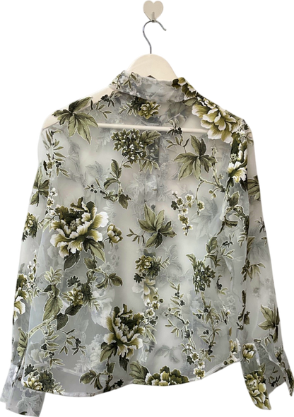 Zara Floral Sheer Blouse UK L