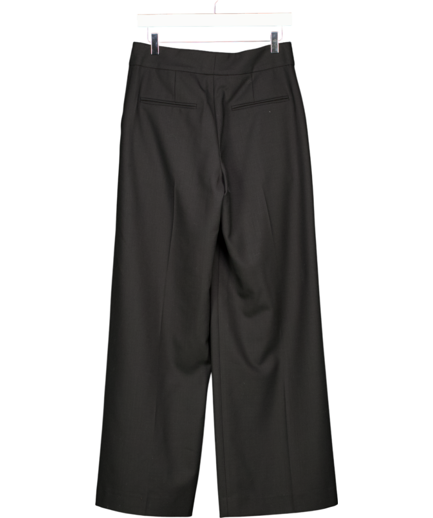 Arket Black Relaxed Wrap Wool Blend Trousers UK 8