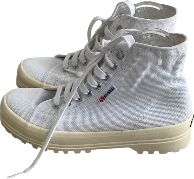 Superga White Canvas High Top UK 6 EU 39 👠