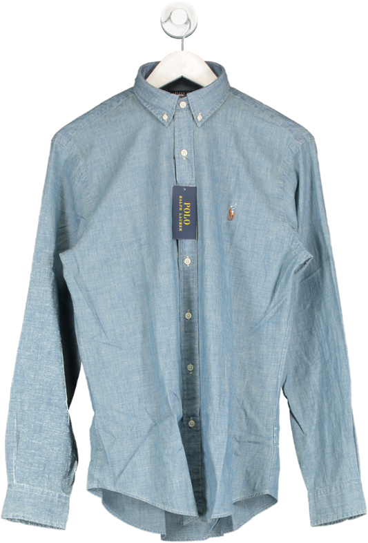 Polo Ralph Lauren Blue Slim Fit Chambray Shirt UK M