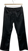 Religion Black Faux Leather Trousers UK XXS
