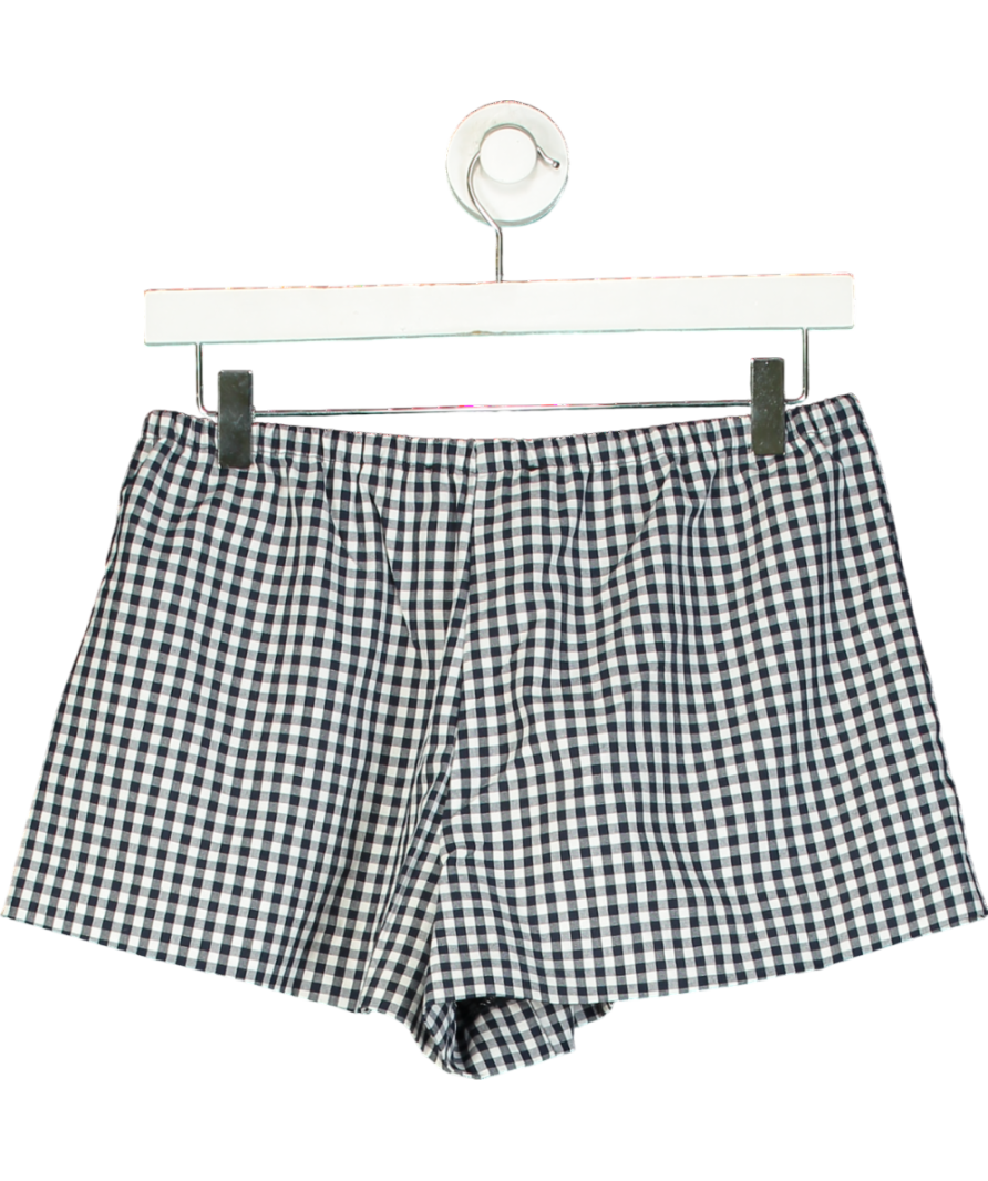 ZARA Blue Gingham Check Shorts With Ties UK S