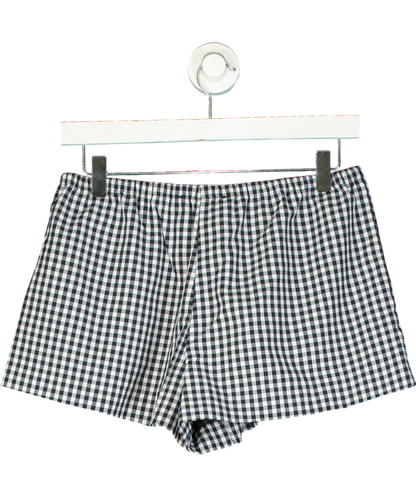 ZARA Blue Gingham Check Shorts With Ties UK S