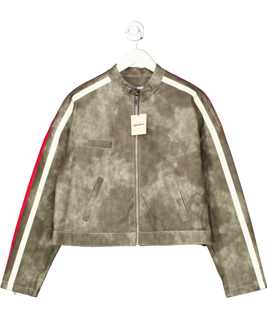 Superdown Brown Mandi Faux Leather Moto Jacket UK M