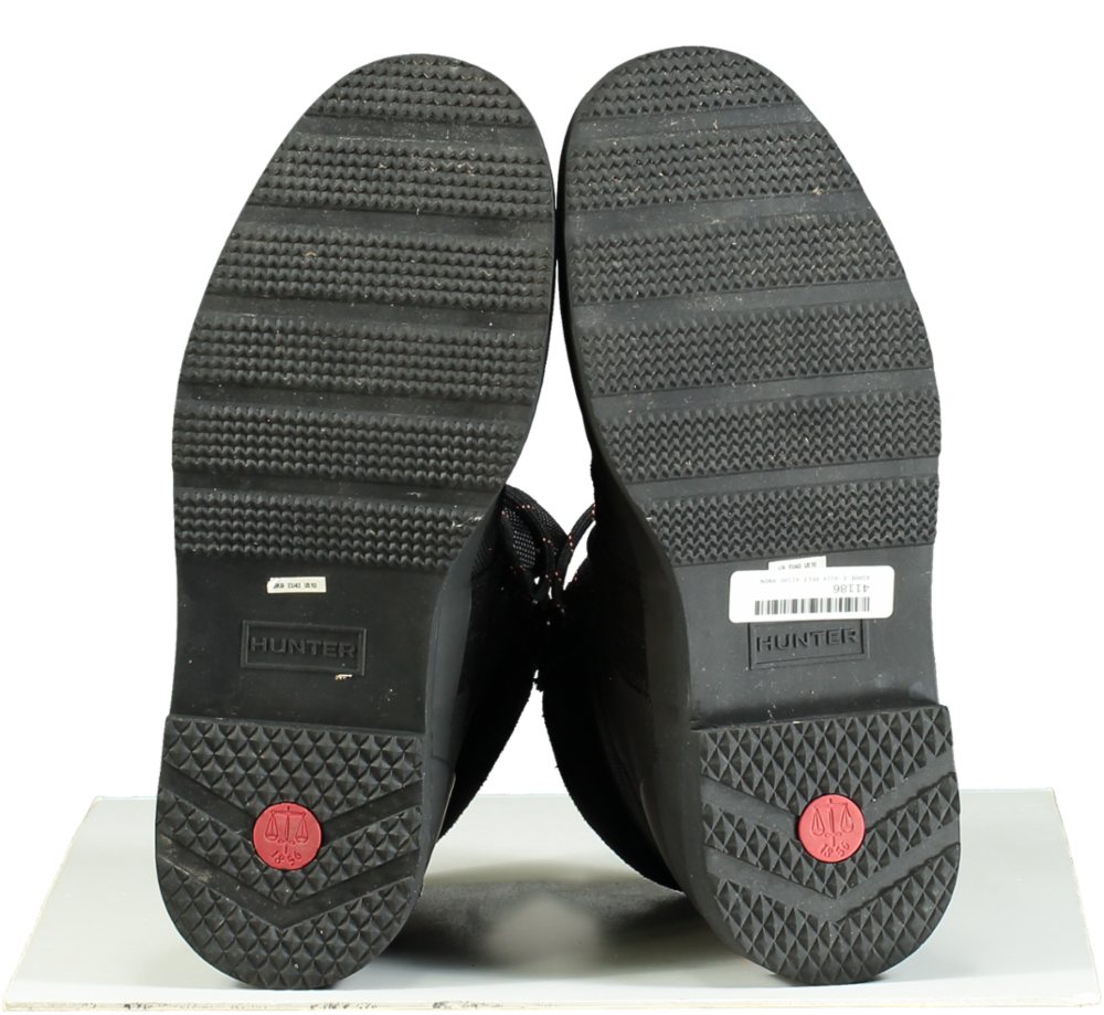 Hunter Black Lace-Up Boots UK 9