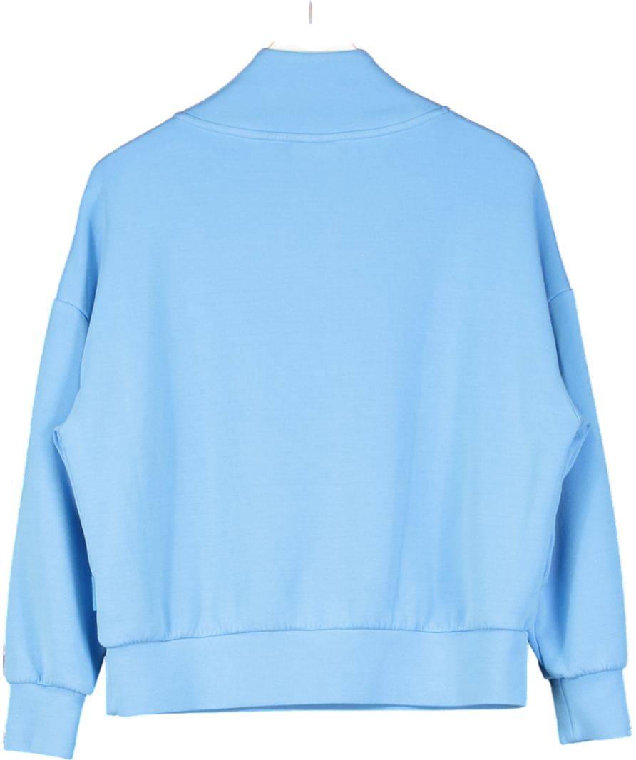 Varley Blue DoubleSoft Hawley Half Zip Sweat UK S