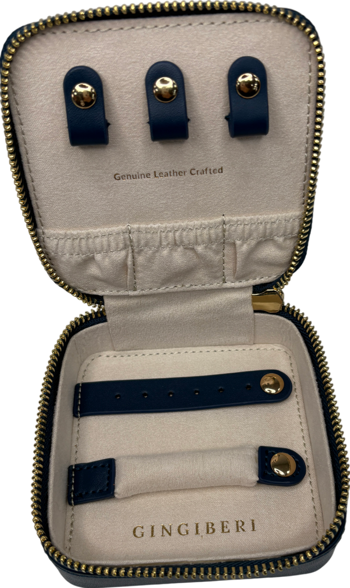 Gingiberi Navy Elegance Travel Jewellery Case