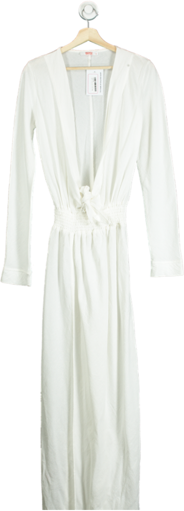 White Long Sleeve Maxi Dress UK M