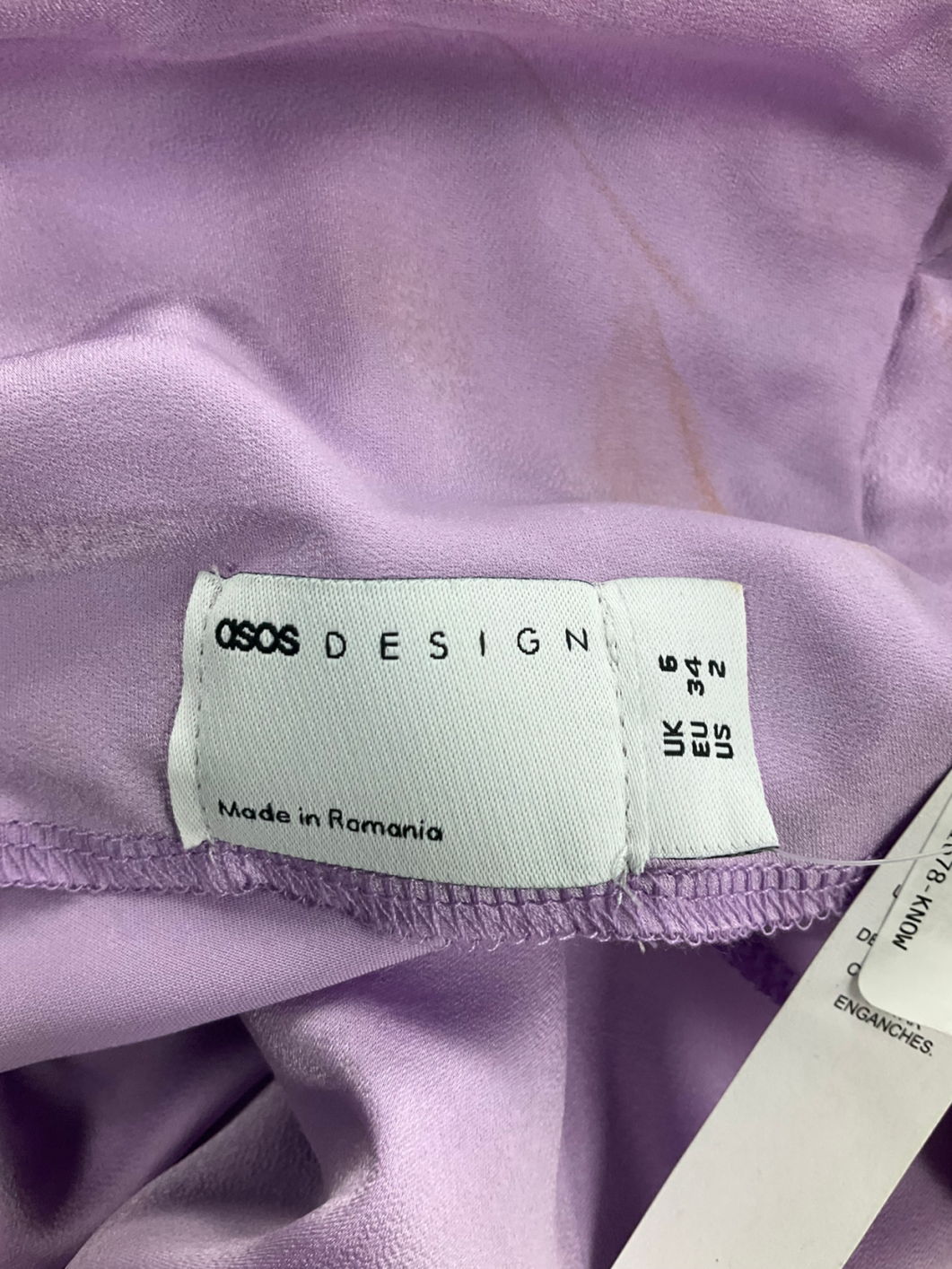 ASOS Purple One Shoulder Maxi Dress With Grosgrain Strap In Lilac UK 6