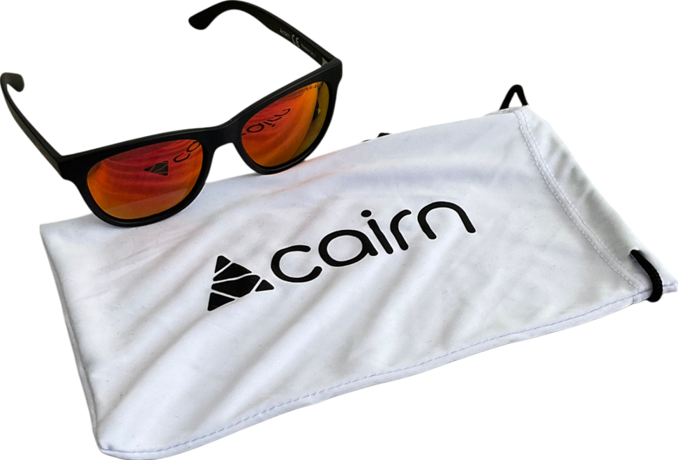 Cairn Black Foolish Matte Sunglasses With Orange Polarised Lenses In Soft Case One Size