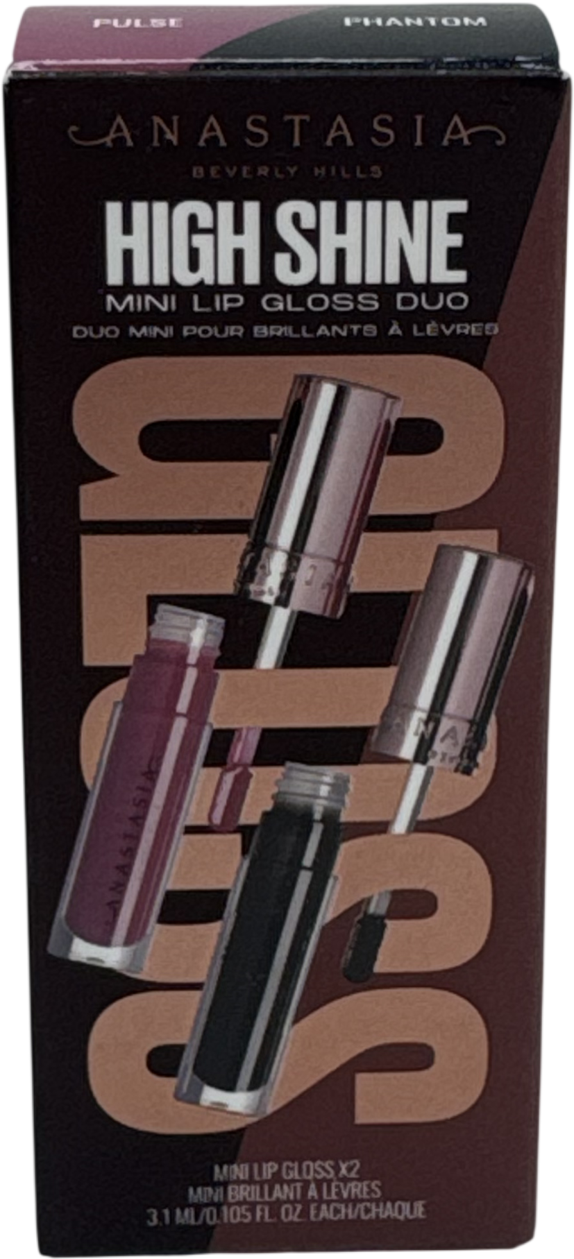 Anastasia Beverly Hills High Shine Mini Lip Gloss Duo Pulse + Phantom Pulse & Phantom 3.1ml X 2