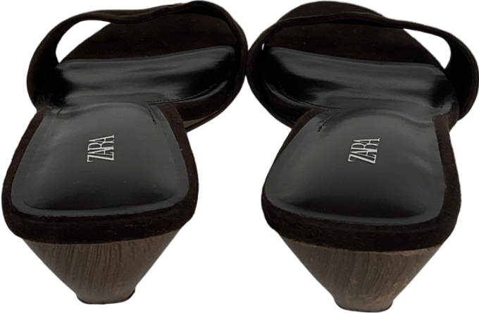 ZARA Brown Suede Wedge Sandals UK 5 EU 38 👠