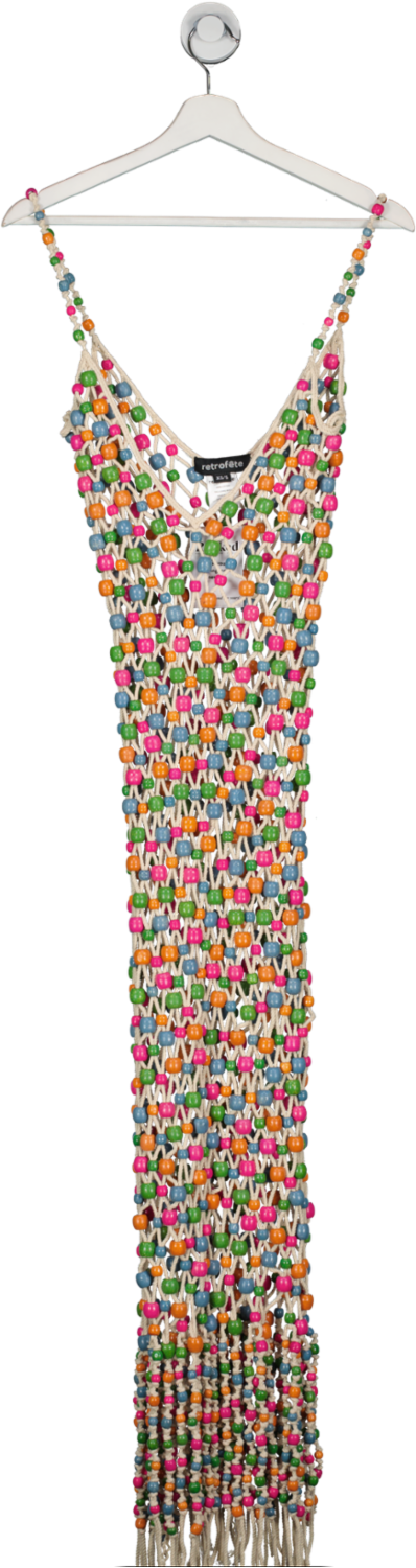 Retrofete Multicoloured Wooden Bead Dress UK XS/S