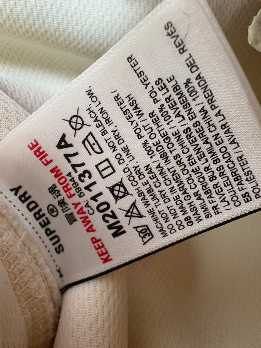 Superdry Cream Teddy Fleece Jacket UK L