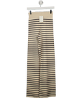 PRETTY LAVISH Cream /black  Hattie Stripe-print Ribbed-knit Trousers UK XS