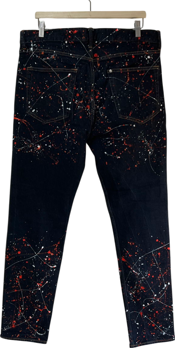 Black Paint Sprayed Jeans W32