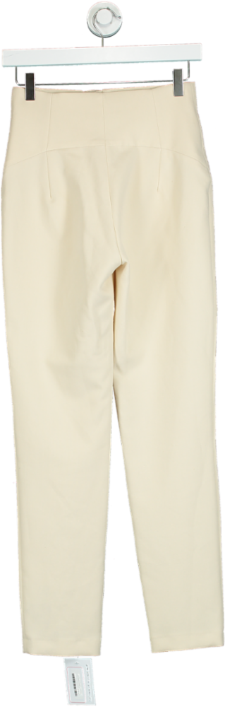 Zara Beige High-Waisted Trousers UK XS