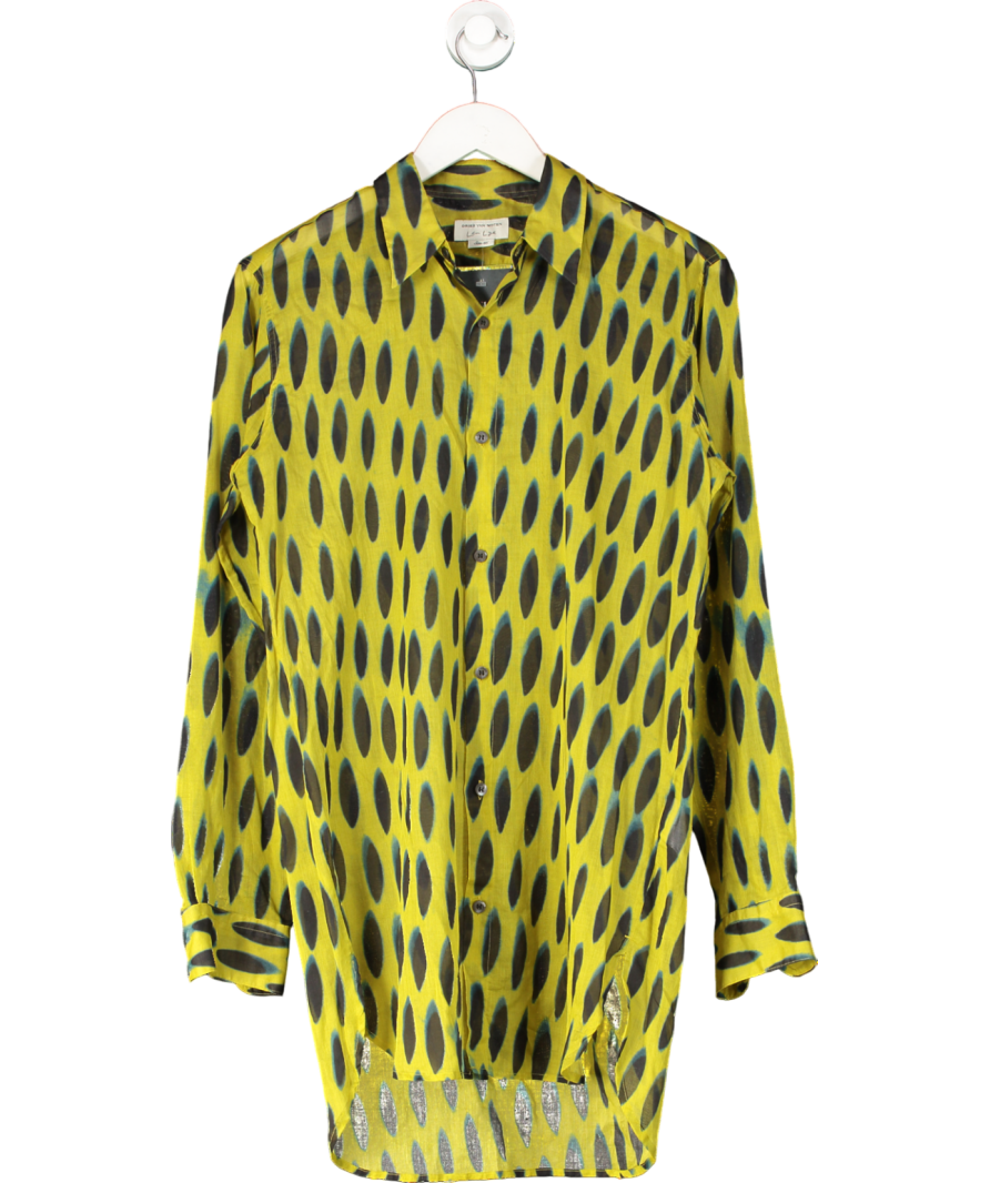 Dries Van Noten Yellow Len Lye Edition Cotton Shirt UK S