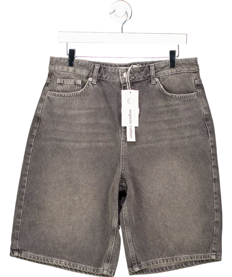 NA-KD Grey Wide Denim Shorts Eu 38 UK 10/12