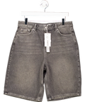 NA-KD Grey Wide Denim Shorts Eu 38 UK 10/12