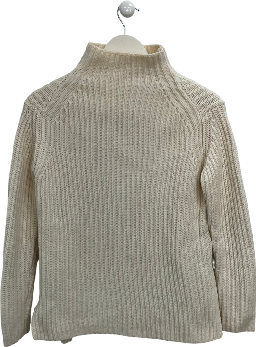 REISS Cream High Neck Wool Blend Jumper UK XS