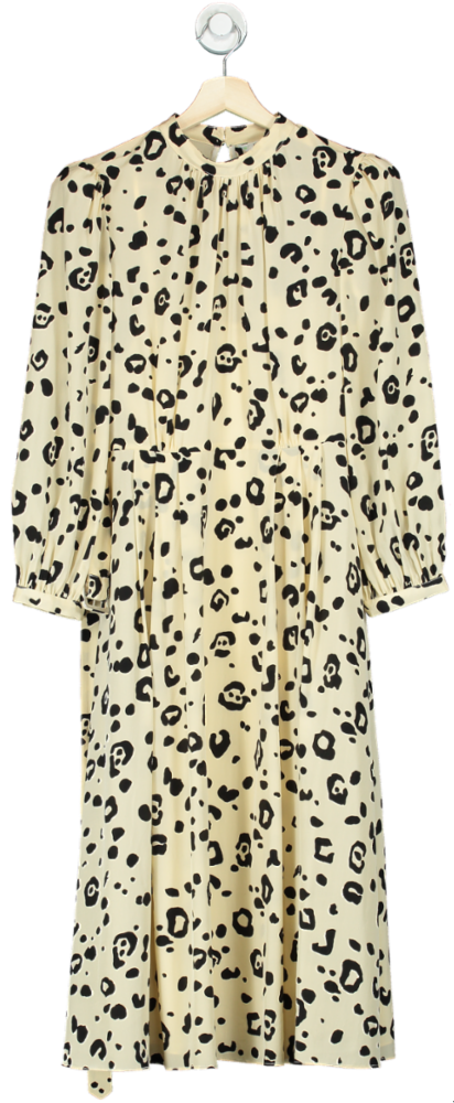 L.K. Bennett Cream Animal Print Silk Dress UK 8