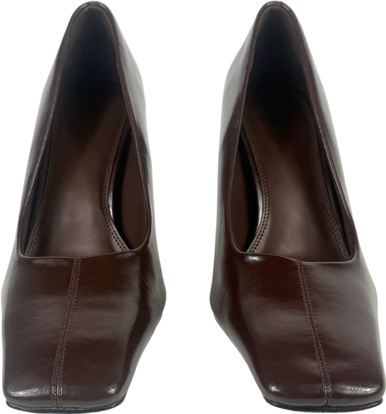 ASOS Brown Phillipa Square Toe High Heeled Court Shoes In Chocolate UK 7 EU 40