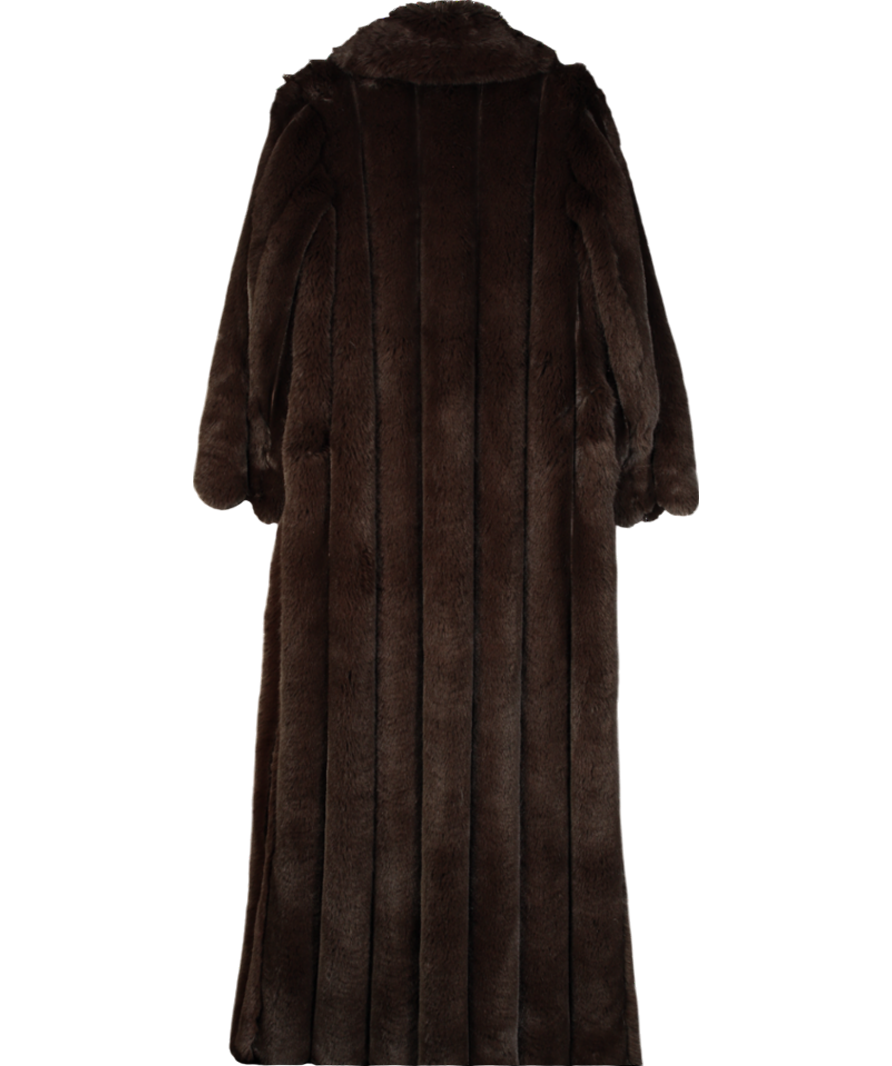 LOBA Brown Luciana Faux Fur Maxi Coat UK M