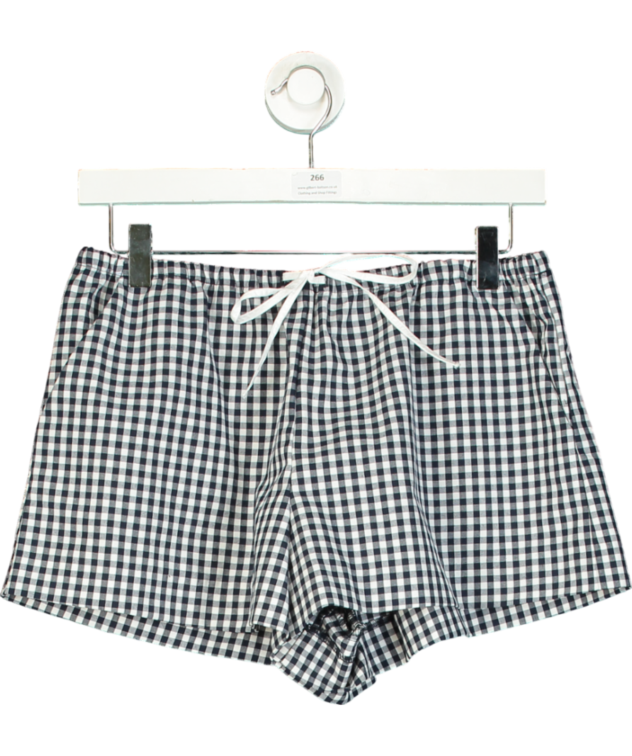 ZARA Blue Gingham Check Shorts With Ties UK S