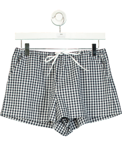 ZARA Blue Gingham Check Shorts With Ties UK S