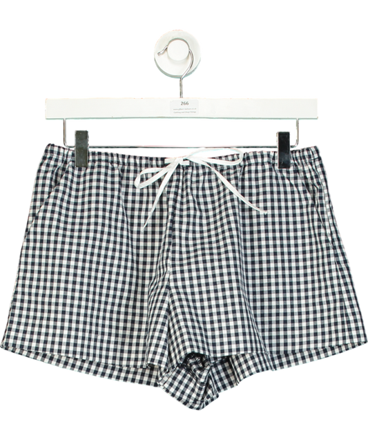 ZARA Blue Gingham Check Shorts With Ties UK S