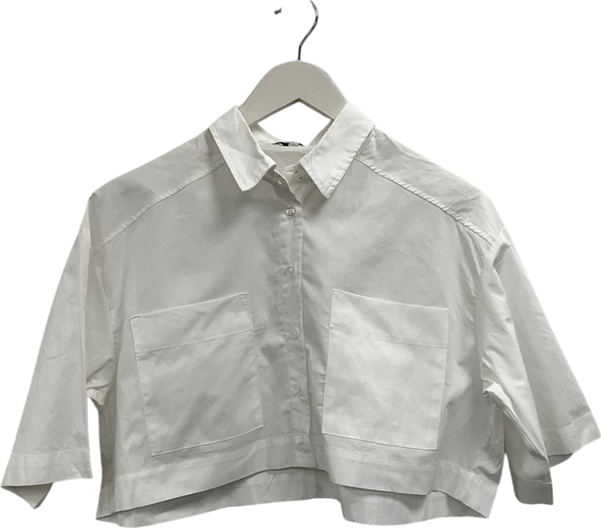 Fashion Nova White Busy Weekends Poplin Shirt UK XS