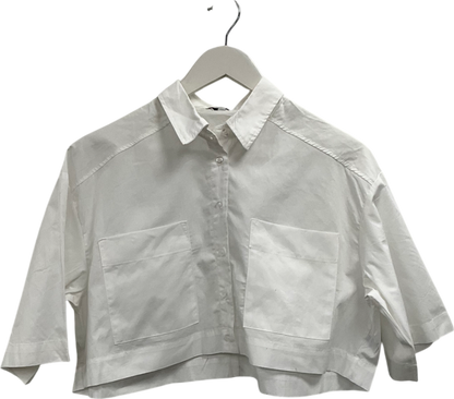 Fashion Nova White Busy Weekends Poplin Shirt UK XS