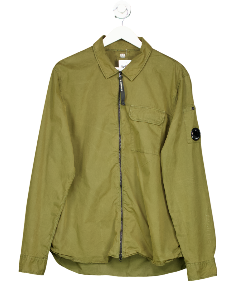 CP.Company Green Organic Gabardine Zipped Overshirt UK XXL