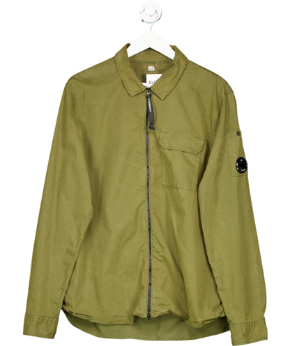 CP.Company Green Organic Gabardine Zipped Overshirt UK XXL