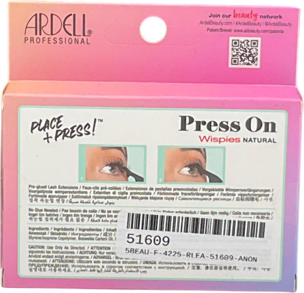 Ardell Press On Pre-glued Underlash Extensions - Wispies Natural One size