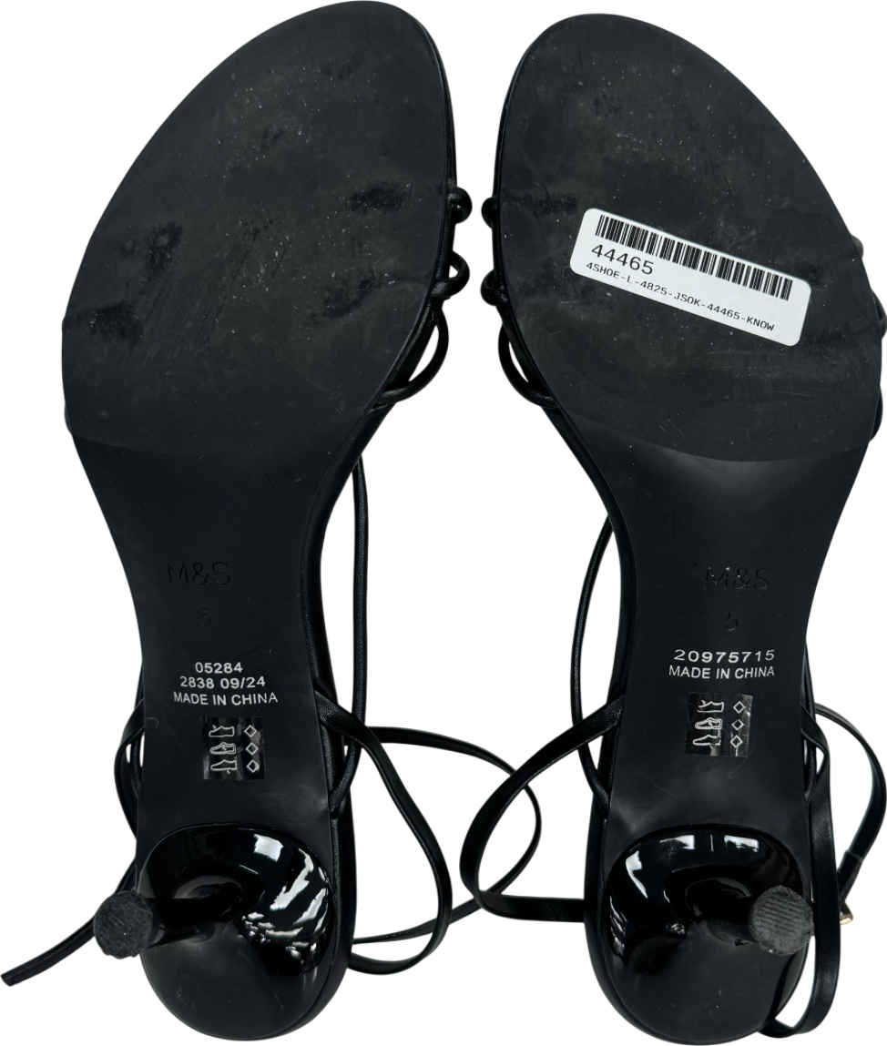 M&S Black Buckle Strap Stiletto Heels UK 5 EU 38 👠