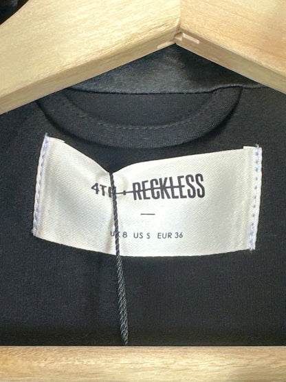 4th + Reckless Black Cropped Blazer UK 8