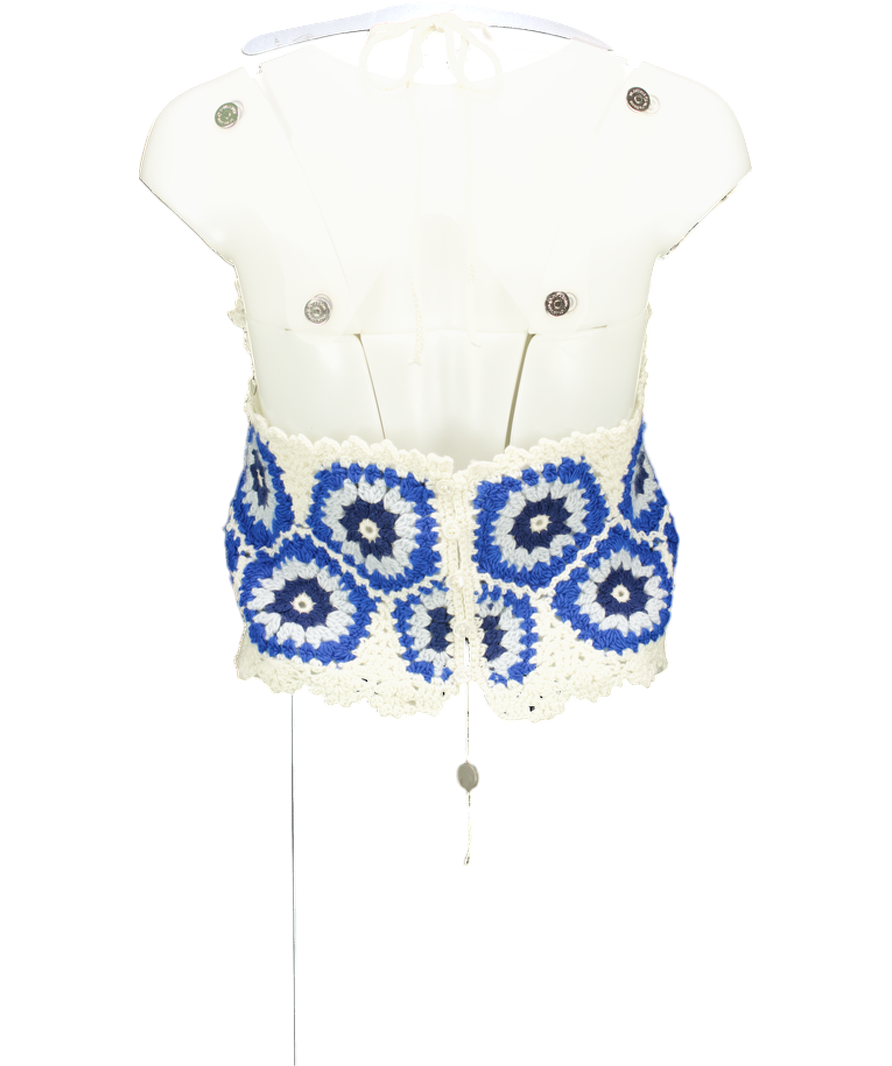 Sea New York Blue Hayden Crochet Halter Neck Tank UK M