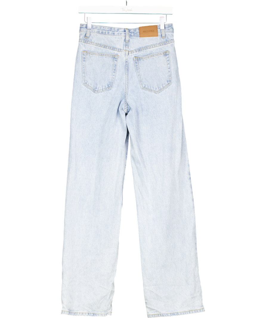 Meshki Blue Roxy Wide Leg High Waist Denim Jeans UK S