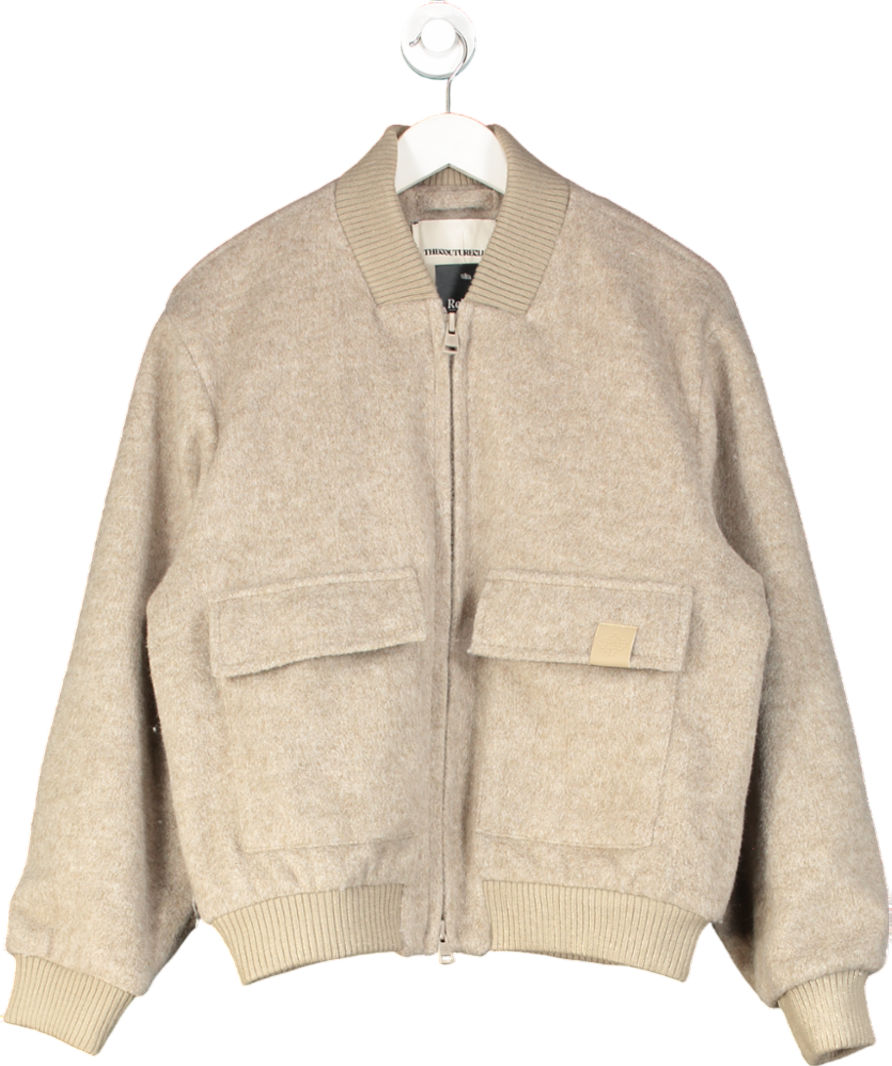 The Couture Club Beige Brushed Bomber Jacket UK M