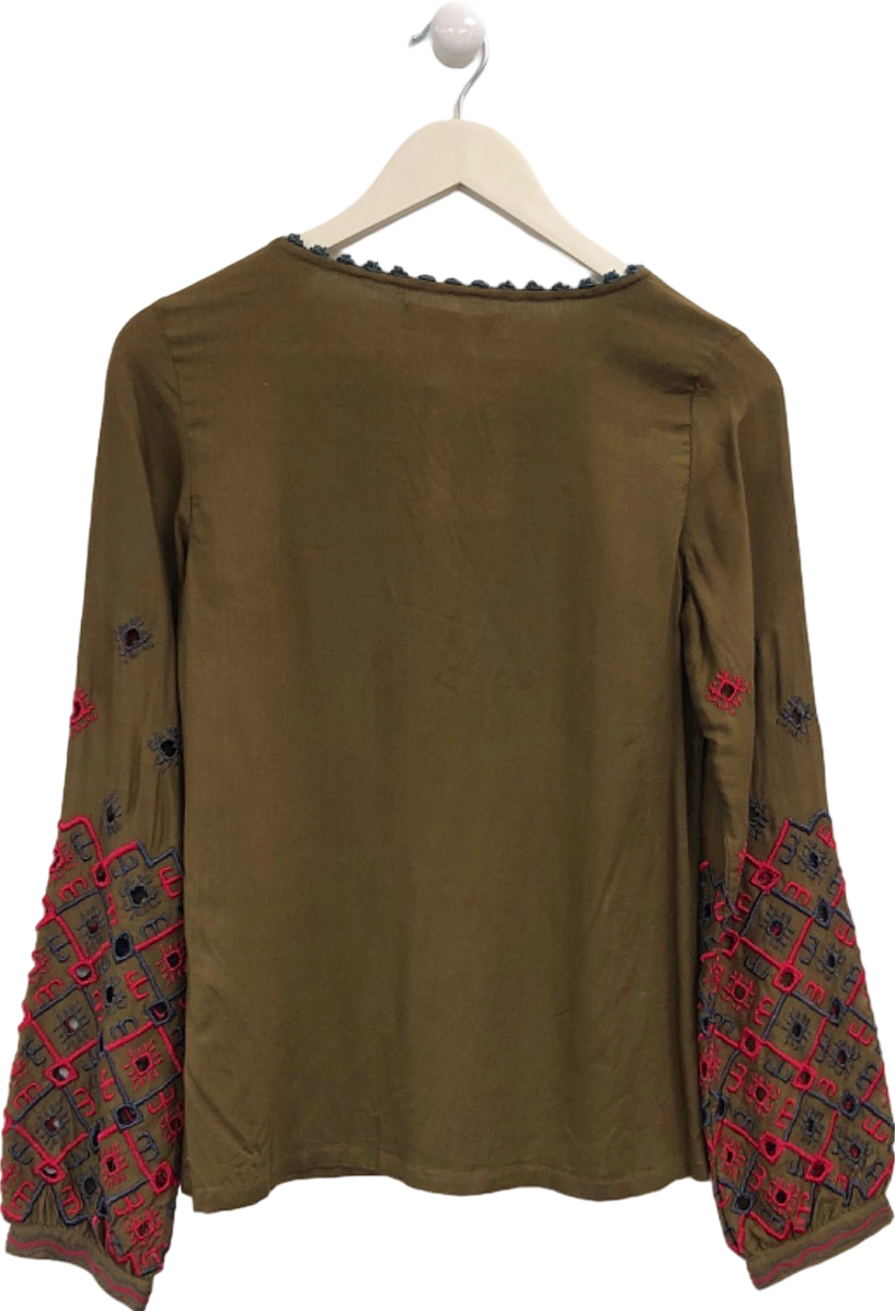 Christophe Sauvat Brown Embroidered Blouse XS