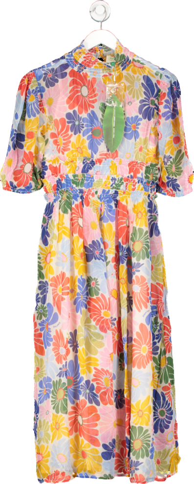 Farm Rio Multicoloured Sunny Daisy Sand Maxi Dress UK XL